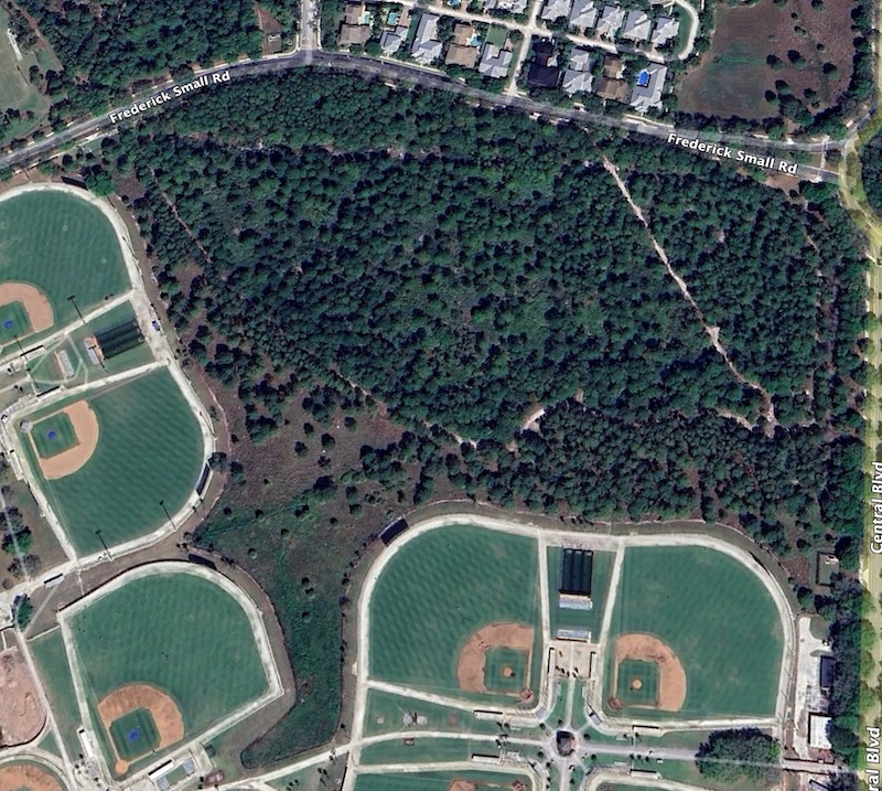 Aerial view of the gopher tortoise range in Abacoa