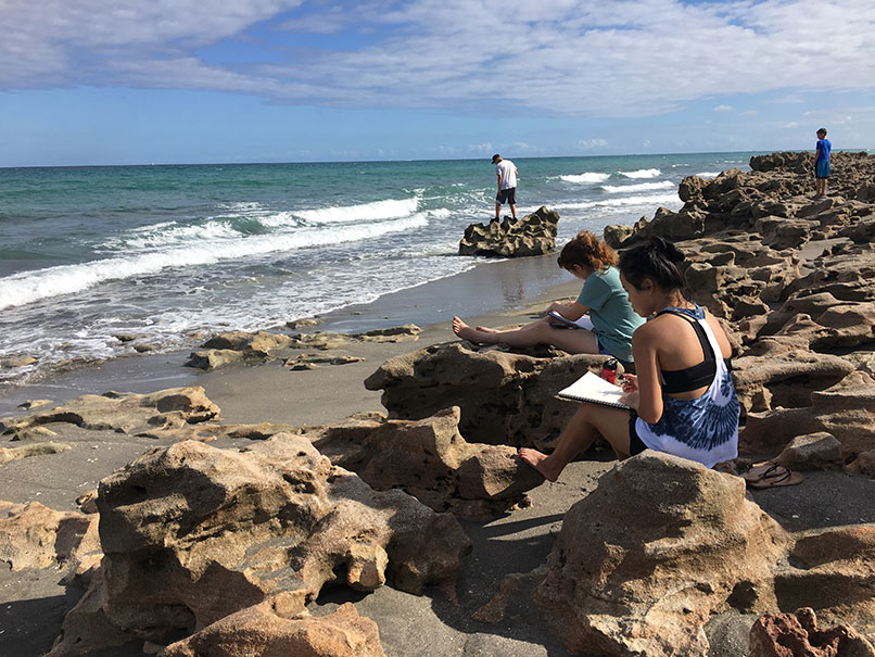 Honors College students at Coral Cove Park, Jupiter Island, FL